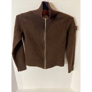 Esprit Jeans Sweater Merino Wool Full Zip Sweater Kids S Dark Brown